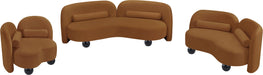 Meridian Furniture - Daphne 64" Saddle Velvet Upholstered Loveseat - 44002Saddle-L - GreatFurnitureDeal