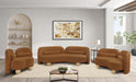 Meridian Furniture - Daphne 64" Saddle Velvet Upholstered Loveseat - 44002Saddle-L - GreatFurnitureDeal
