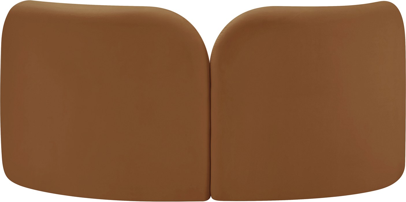 Meridian Furniture - Daphne 64" Saddle Velvet Upholstered Loveseat - 44002Saddle-L - GreatFurnitureDeal