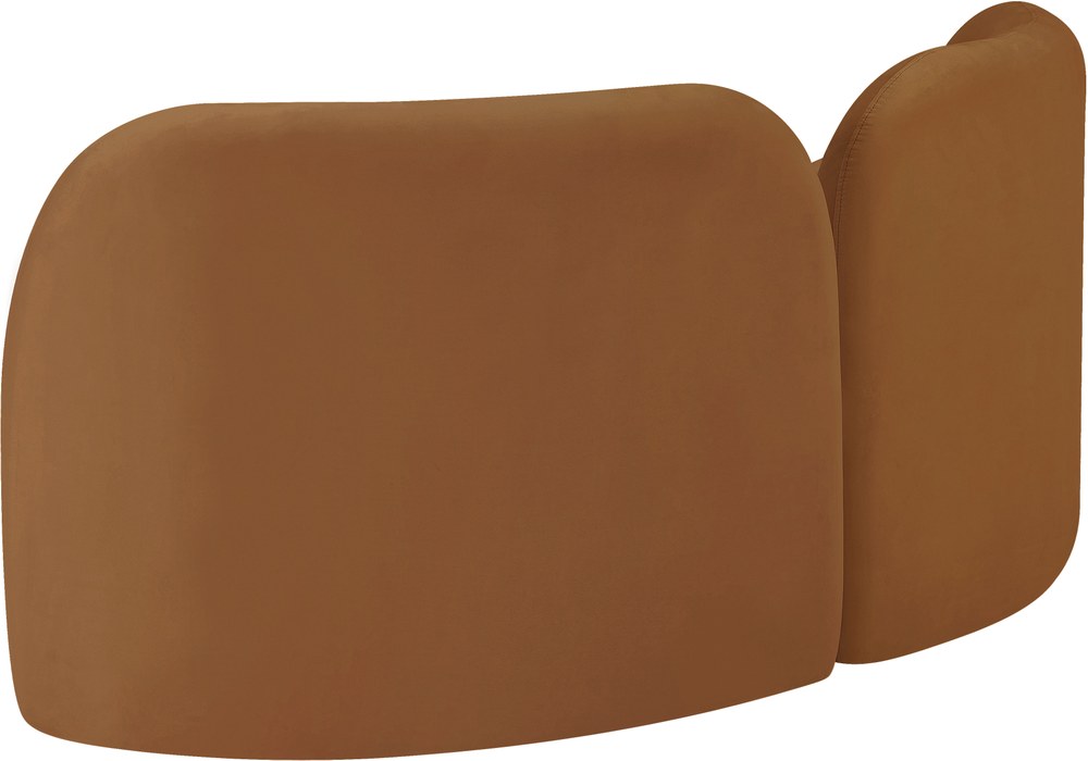 Meridian Furniture - Daphne 64" Saddle Velvet Upholstered Loveseat - 44002Saddle-L - GreatFurnitureDeal