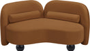 Meridian Furniture - Daphne 64" Saddle Velvet Upholstered Loveseat - 44002Saddle-L - GreatFurnitureDeal