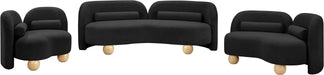 Meridian Furniture - Daphne 89" Black Boucle Fabric Upholstered Sofa - 44003Black-S - GreatFurnitureDeal