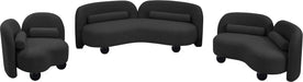 Meridian Furniture - Daphne 89" Black Boucle Fabric Upholstered Sofa - 44003Black-S - GreatFurnitureDeal