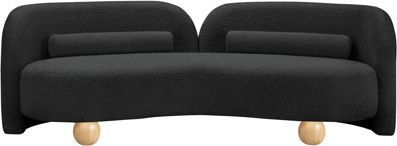 Meridian Furniture - Daphne 89" Black Boucle Fabric Upholstered Sofa - 44003Black-S - GreatFurnitureDeal