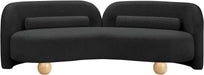 Meridian Furniture - Daphne 89" Black Boucle Fabric Upholstered Sofa - 44003Black-S - GreatFurnitureDeal