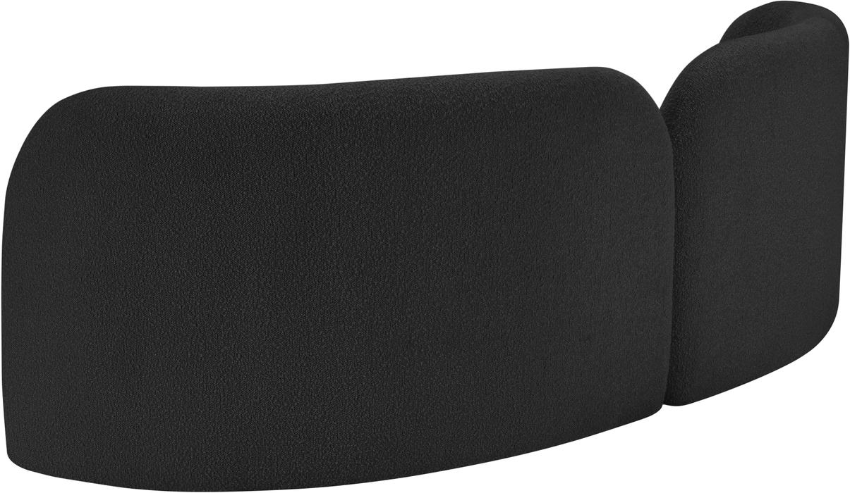 Meridian Furniture - Daphne 89" Black Boucle Fabric Upholstered Sofa - 44003Black-S - GreatFurnitureDeal