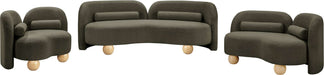 Meridian Furniture - Daphne 64" Olive Boucle Fabric Upholstered Loveseat - 44003Olive-L - GreatFurnitureDeal