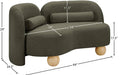 Meridian Furniture - Daphne 64" Olive Boucle Fabric Upholstered Loveseat - 44003Olive-L - GreatFurnitureDeal