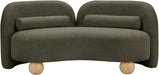 Meridian Furniture - Daphne 64" Olive Boucle Fabric Upholstered Loveseat - 44003Olive-L - GreatFurnitureDeal