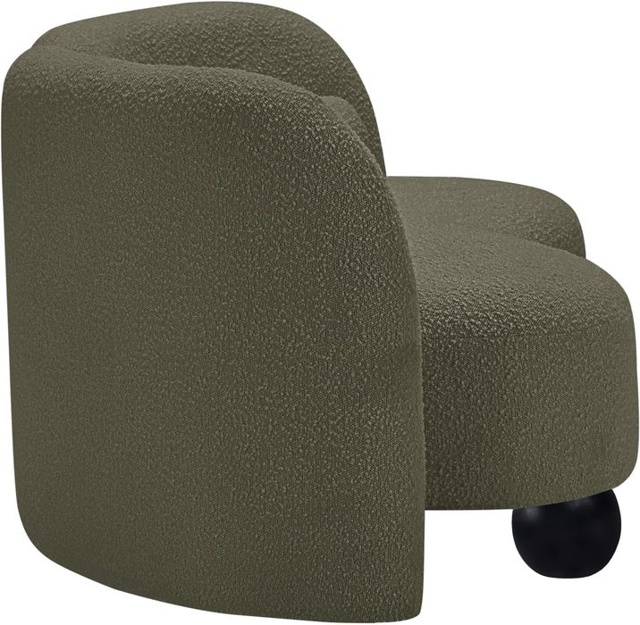 Meridian Furniture - Daphne 64" Olive Boucle Fabric Upholstered Loveseat - 44003Olive-L - GreatFurnitureDeal