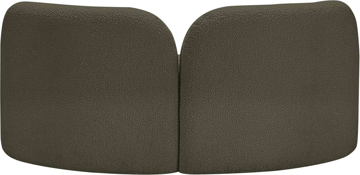 Meridian Furniture - Daphne 64" Olive Boucle Fabric Upholstered Loveseat - 44003Olive-L - GreatFurnitureDeal