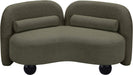 Meridian Furniture - Daphne 64" Olive Boucle Fabric Upholstered Loveseat - 44003Olive-L - GreatFurnitureDeal