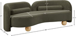 Meridian Furniture - Daphne 89" Olive Boucle Fabric Upholstered Sofa - 44003Olive-S - GreatFurnitureDeal