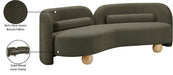 Meridian Furniture - Daphne 89" Olive Boucle Fabric Upholstered Sofa - 44003Olive-S - GreatFurnitureDeal