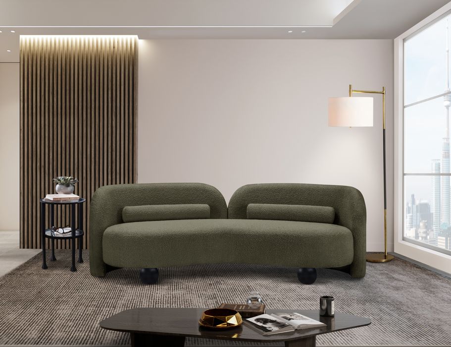 Meridian Furniture - Daphne 89" Olive Boucle Fabric Upholstered Sofa - 44003Olive-S - GreatFurnitureDeal