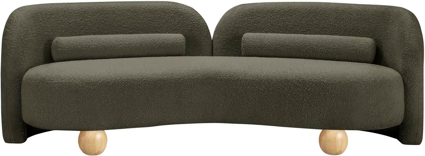 Meridian Furniture - Daphne 89" Olive Boucle Fabric Upholstered Sofa - 44003Olive-S - GreatFurnitureDeal