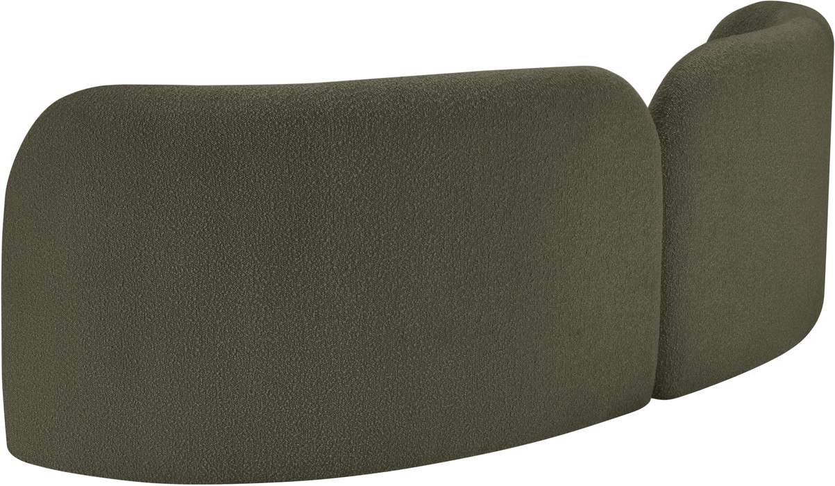 Meridian Furniture - Daphne 89" Olive Boucle Fabric Upholstered Sofa - 44003Olive-S - GreatFurnitureDeal
