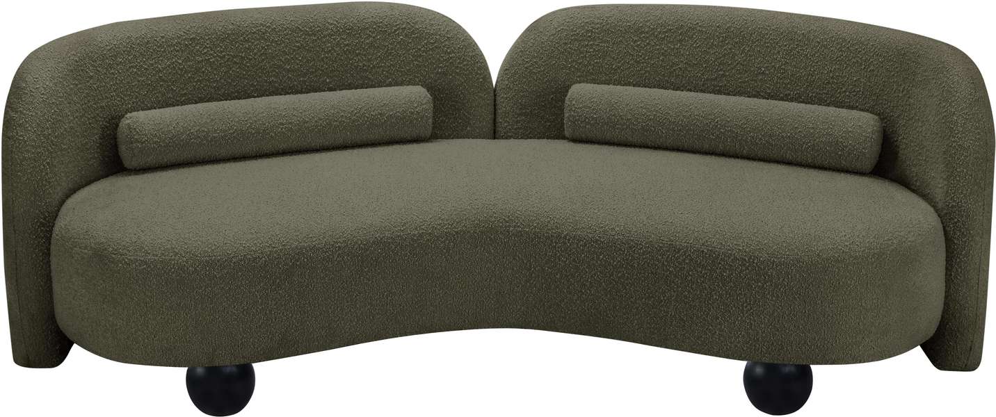Meridian Furniture - Daphne 89" Olive Boucle Fabric Upholstered Sofa - 44003Olive-S - GreatFurnitureDeal