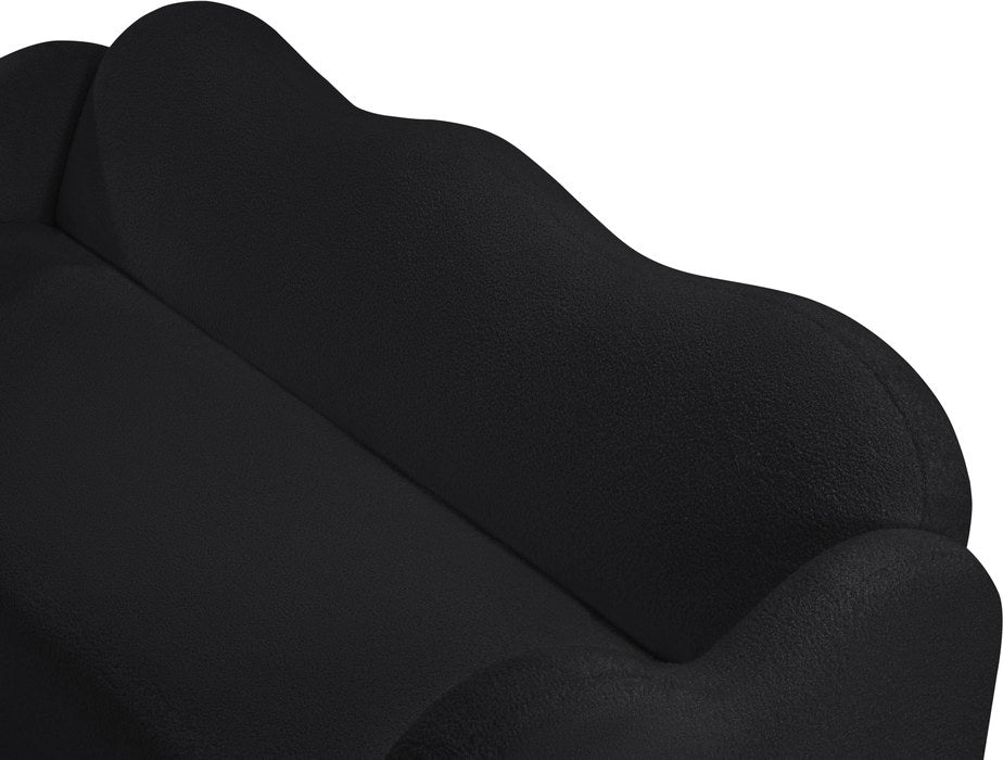 Meridian Furniture - Bloom 82" Black Teddy Fabric Upholstered Sofa - 44006Black-S - GreatFurnitureDeal