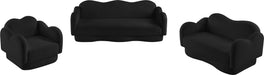Meridian Furniture - Bloom 82" Black Teddy Fabric Upholstered Sofa - 44006Black-S - GreatFurnitureDeal
