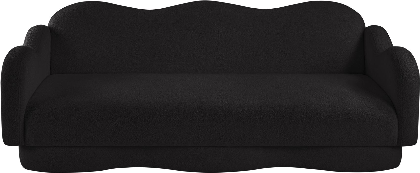 Meridian Furniture - Bloom 82" Black Teddy Fabric Upholstered Sofa - 44006Black-S - GreatFurnitureDeal