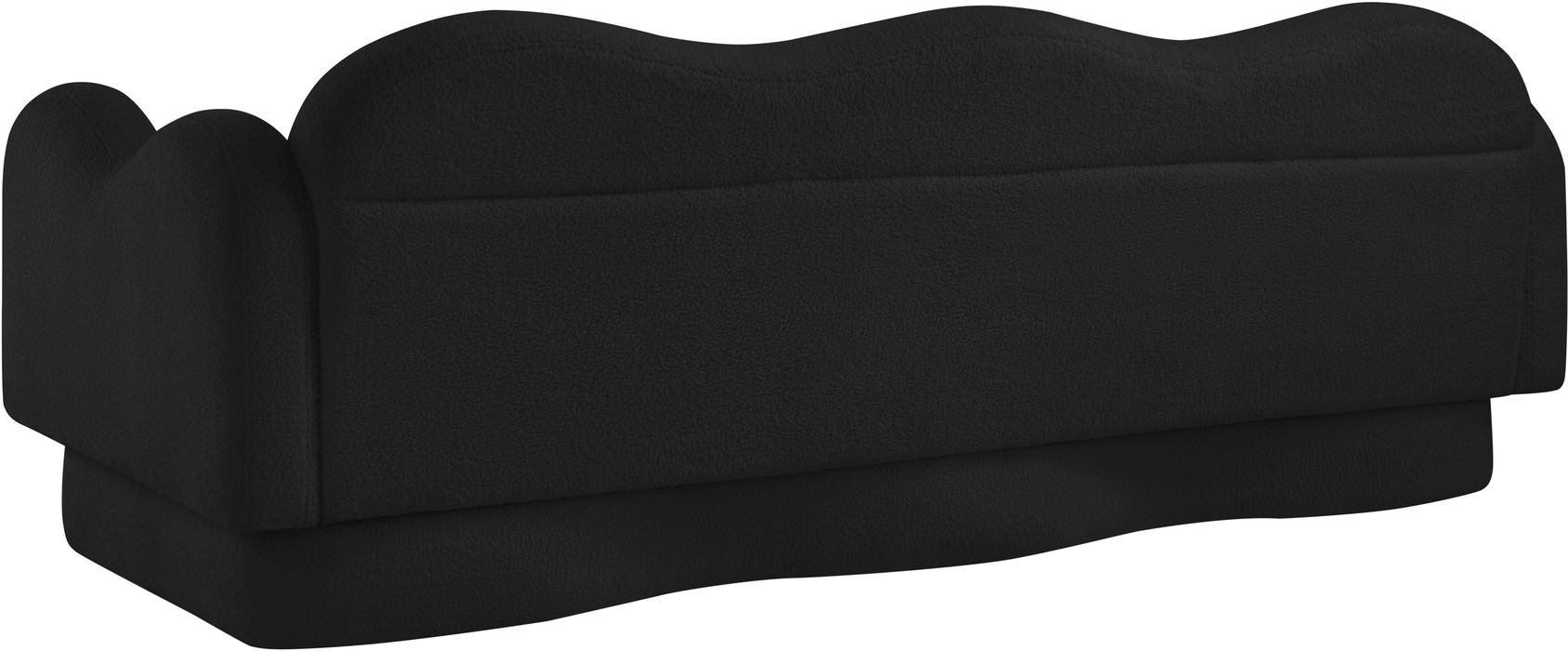Meridian Furniture - Bloom 82" Black Teddy Fabric Upholstered Sofa - 44006Black-S - GreatFurnitureDeal