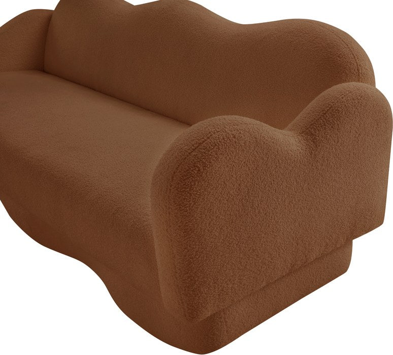 Meridian Furniture - Bloom 82" Saddle Teddy Fabric Upholstered Sofa - 44006Saddle-S - GreatFurnitureDeal