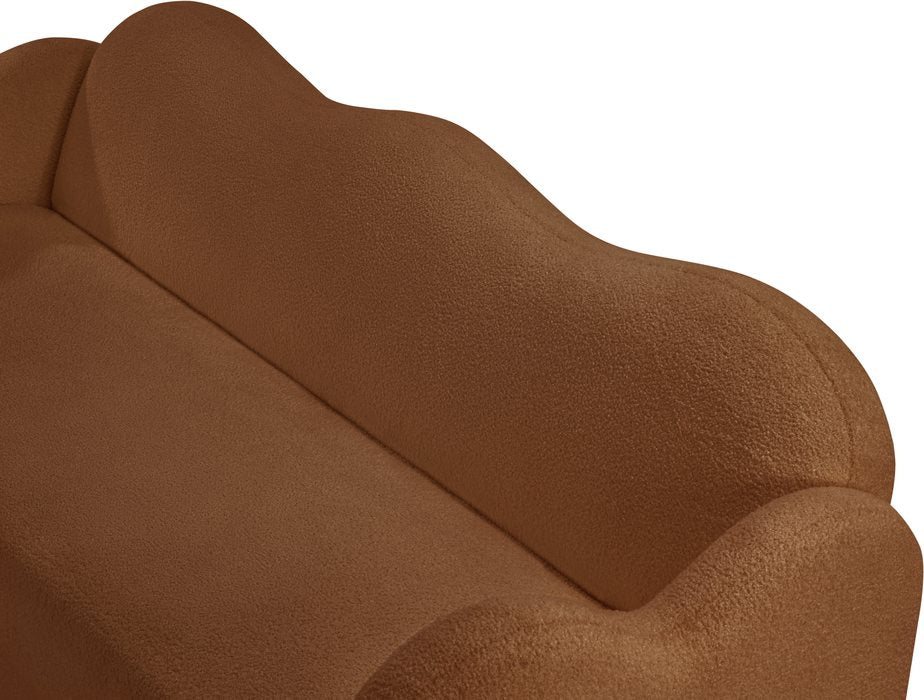 Meridian Furniture - Bloom 82" Saddle Teddy Fabric Upholstered Sofa - 44006Saddle-S - GreatFurnitureDeal