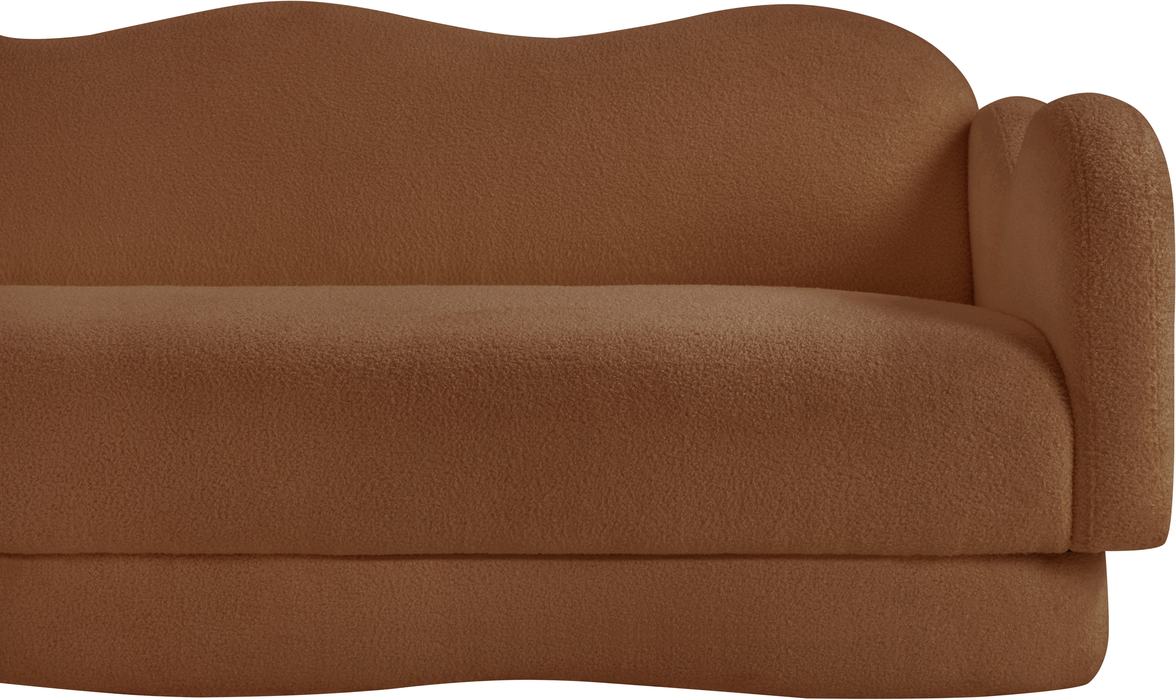Meridian Furniture - Bloom 82" Saddle Teddy Fabric Upholstered Sofa - 44006Saddle-S - GreatFurnitureDeal
