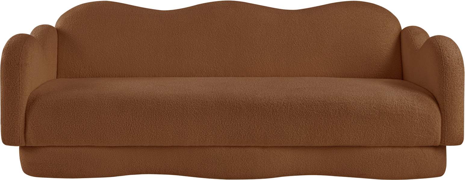 Meridian Furniture - Bloom 82" Saddle Teddy Fabric Upholstered Sofa - 44006Saddle-S - GreatFurnitureDeal