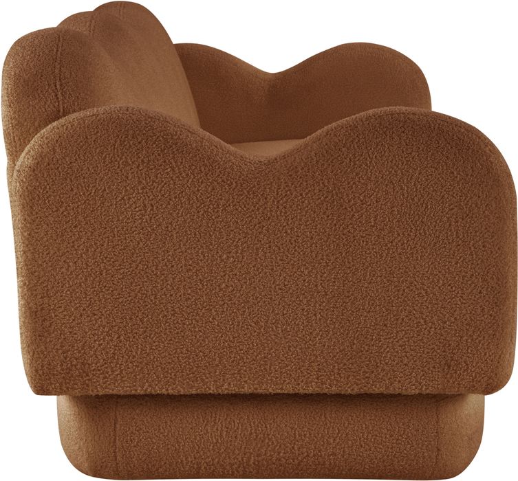 Meridian Furniture - Bloom 82" Saddle Teddy Fabric Upholstered Sofa - 44006Saddle-S - GreatFurnitureDeal
