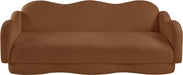 Meridian Furniture - Bloom 82" Saddle Teddy Fabric Upholstered Sofa - 44006Saddle-S - GreatFurnitureDeal