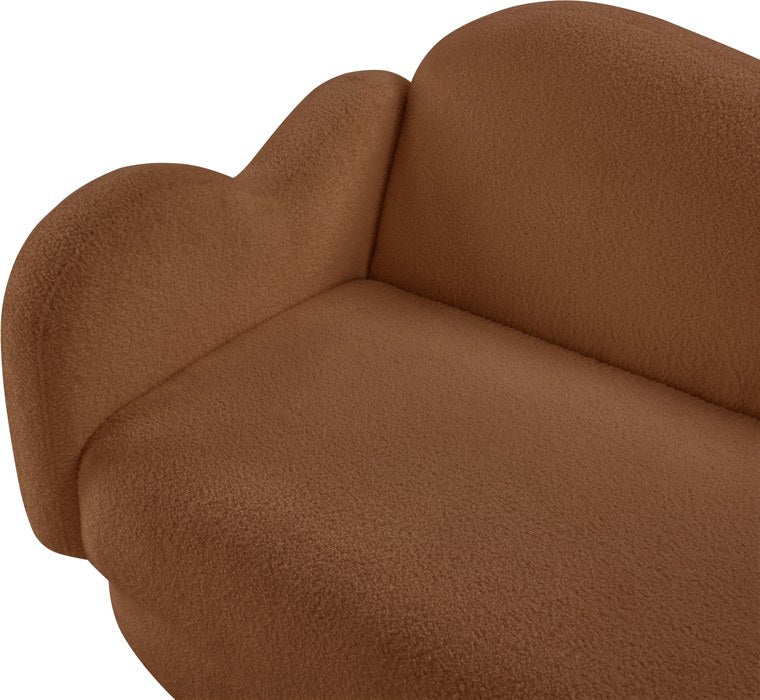 Meridian Furniture - Bloom 82" Saddle Teddy Fabric Upholstered Sofa - 44006Saddle-S - GreatFurnitureDeal