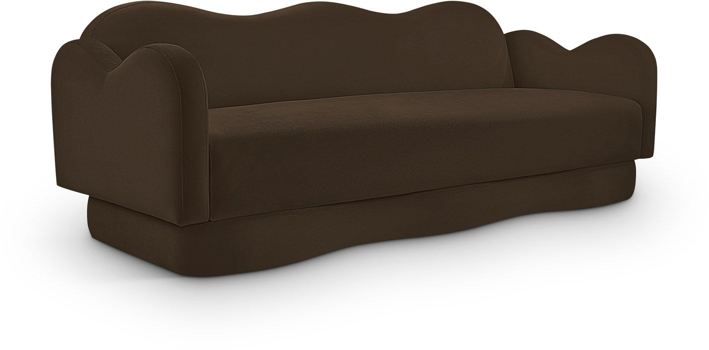 Meridian Furniture - Bloom 82" Brown Velvet Upholstered Sofa - 44007Brown-S - GreatFurnitureDeal