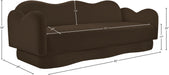 Meridian Furniture - Bloom 82" Brown Velvet Upholstered Sofa - 44007Brown-S - GreatFurnitureDeal