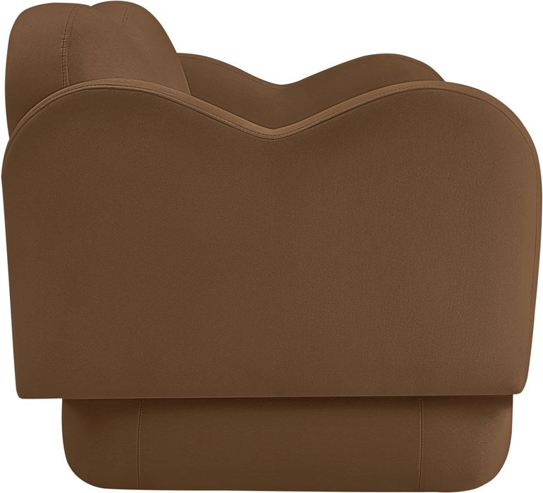 Meridian Furniture - Bloom 58" Saddle Velvet Upholstered Loveseat - 44007Saddle-L - GreatFurnitureDeal