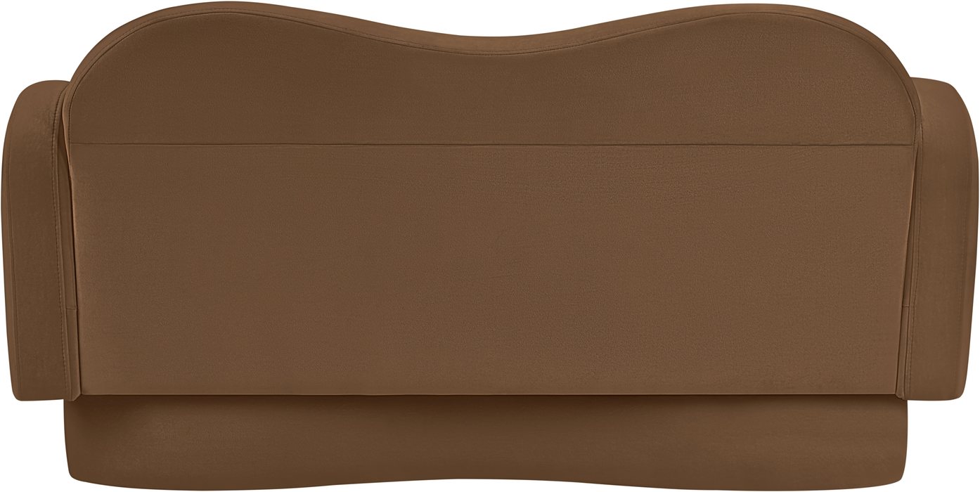 Meridian Furniture - Bloom 58" Saddle Velvet Upholstered Loveseat - 44007Saddle-L - GreatFurnitureDeal