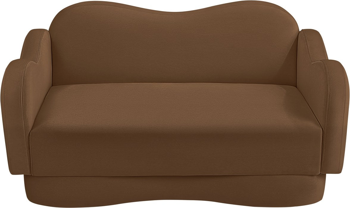 Meridian Furniture - Bloom 58" Saddle Velvet Upholstered Loveseat - 44007Saddle-L - GreatFurnitureDeal