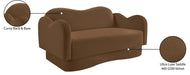 Meridian Furniture - Bloom 58" Saddle Velvet Upholstered Loveseat - 44007Saddle-L - GreatFurnitureDeal