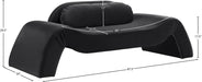 Meridian Furniture - Austin 87.5" Black Velvet Upholstered Loveseat - 44008Black-L - GreatFurnitureDeal
