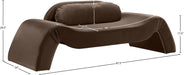 Meridian Furniture - Austin 87.5" Brown Velvet Upholstered Loveseat - 44008Brown-L - GreatFurnitureDeal
