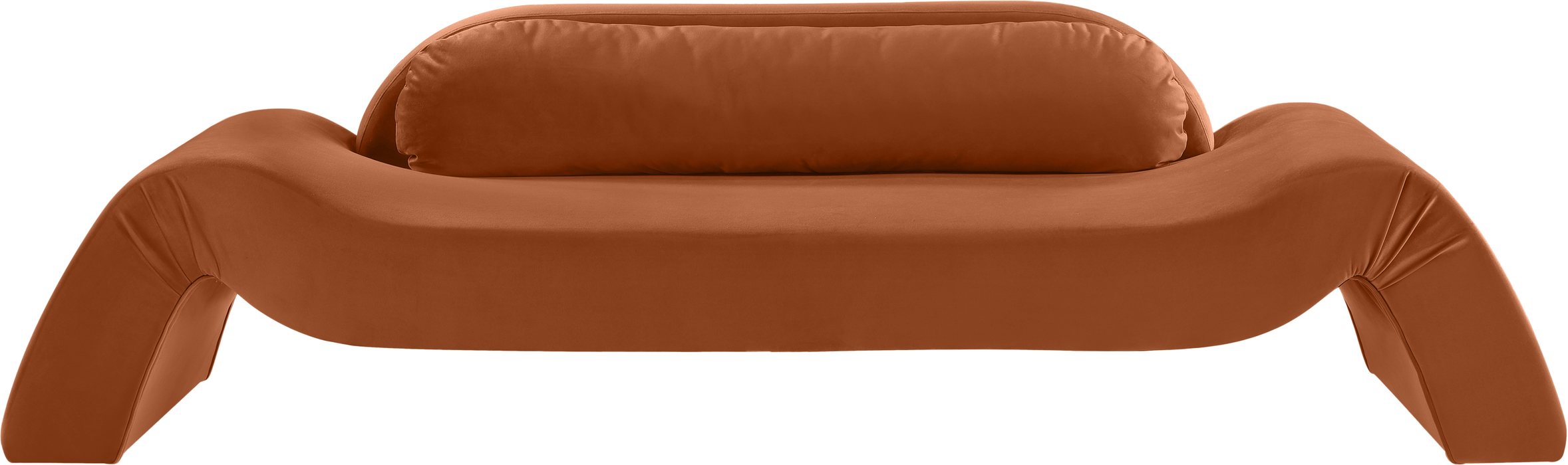 Meridian Furniture - Austin 107" Cognac Velvet Upholstered Sofa - 44008Cognac-S - GreatFurnitureDeal