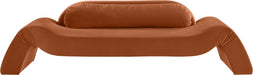 Meridian Furniture - Austin 107" Cognac Velvet Upholstered Sofa - 44008Cognac-S - GreatFurnitureDeal