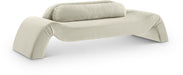 Meridian Furniture - Austin 107" Cream Velvet Upholstered Sofa - 44008Cream-S - GreatFurnitureDeal