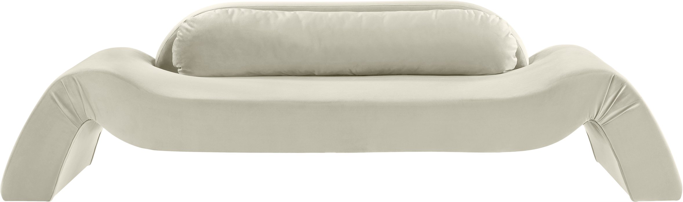 Meridian Furniture - Austin 107" Cream Velvet Upholstered Sofa - 44008Cream-S - GreatFurnitureDeal