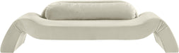 Meridian Furniture - Austin 107" Cream Velvet Upholstered Sofa - 44008Cream-S - GreatFurnitureDeal