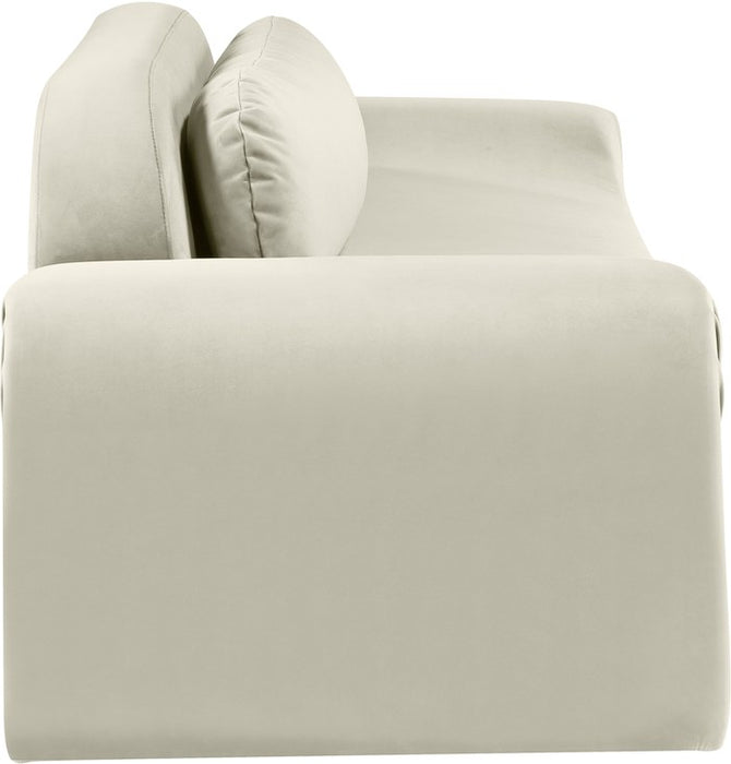 Meridian Furniture - Austin 107" Cream Velvet Upholstered Sofa - 44008Cream-S - GreatFurnitureDeal