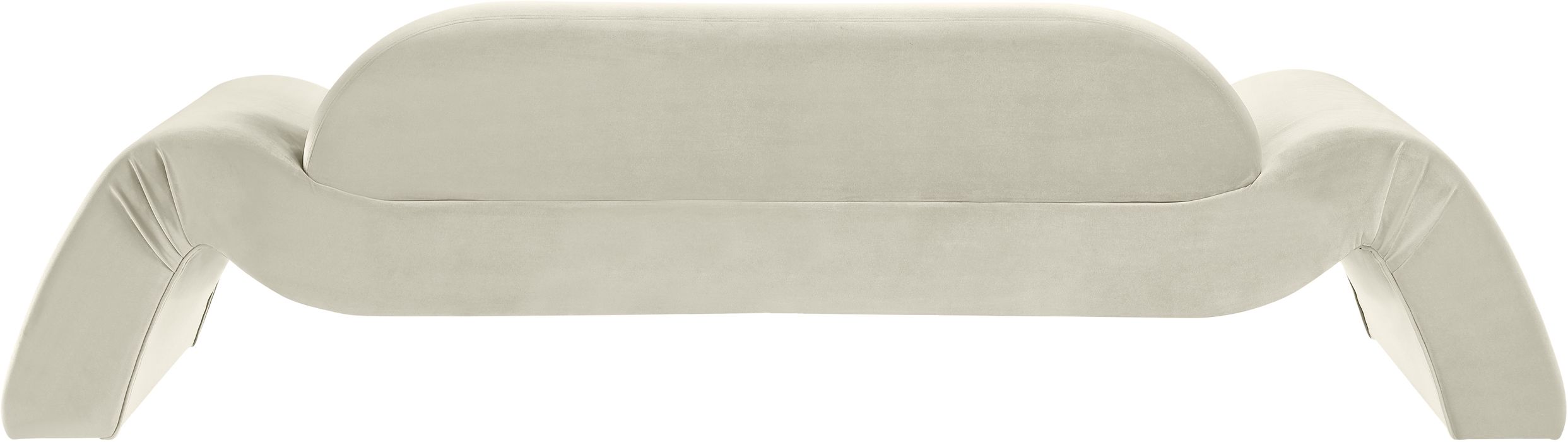 Meridian Furniture - Austin 107" Cream Velvet Upholstered Sofa - 44008Cream-S - GreatFurnitureDeal