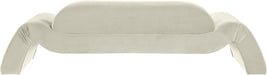 Meridian Furniture - Austin 107" Cream Velvet Upholstered Sofa - 44008Cream-S - GreatFurnitureDeal