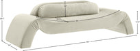 Meridian Furniture - Austin 107" Cream Velvet Upholstered Sofa - 44008Cream-S - GreatFurnitureDeal